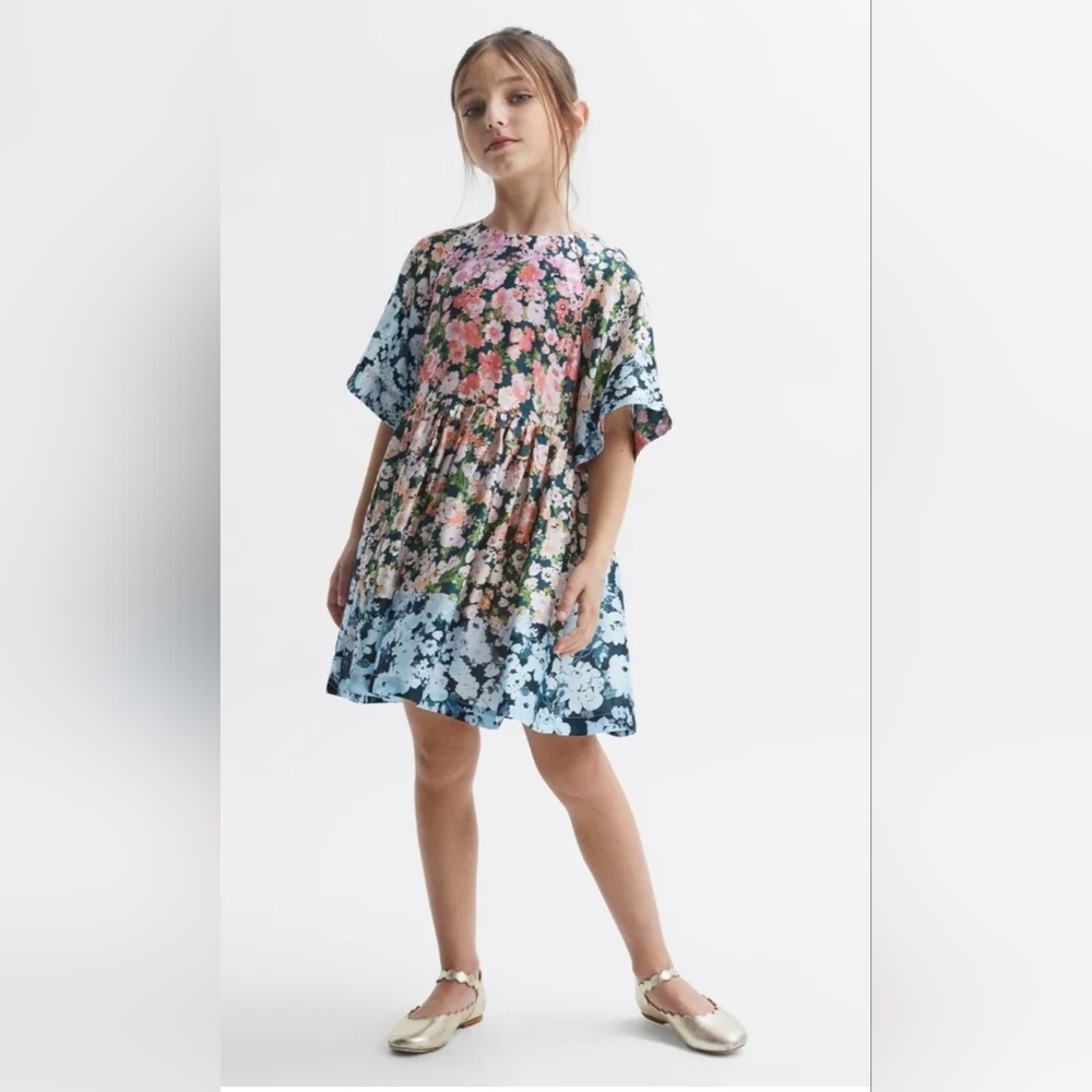 Reiss Marnie Floral Bell Sleeve Dress 9-10 Yr/140 Cm